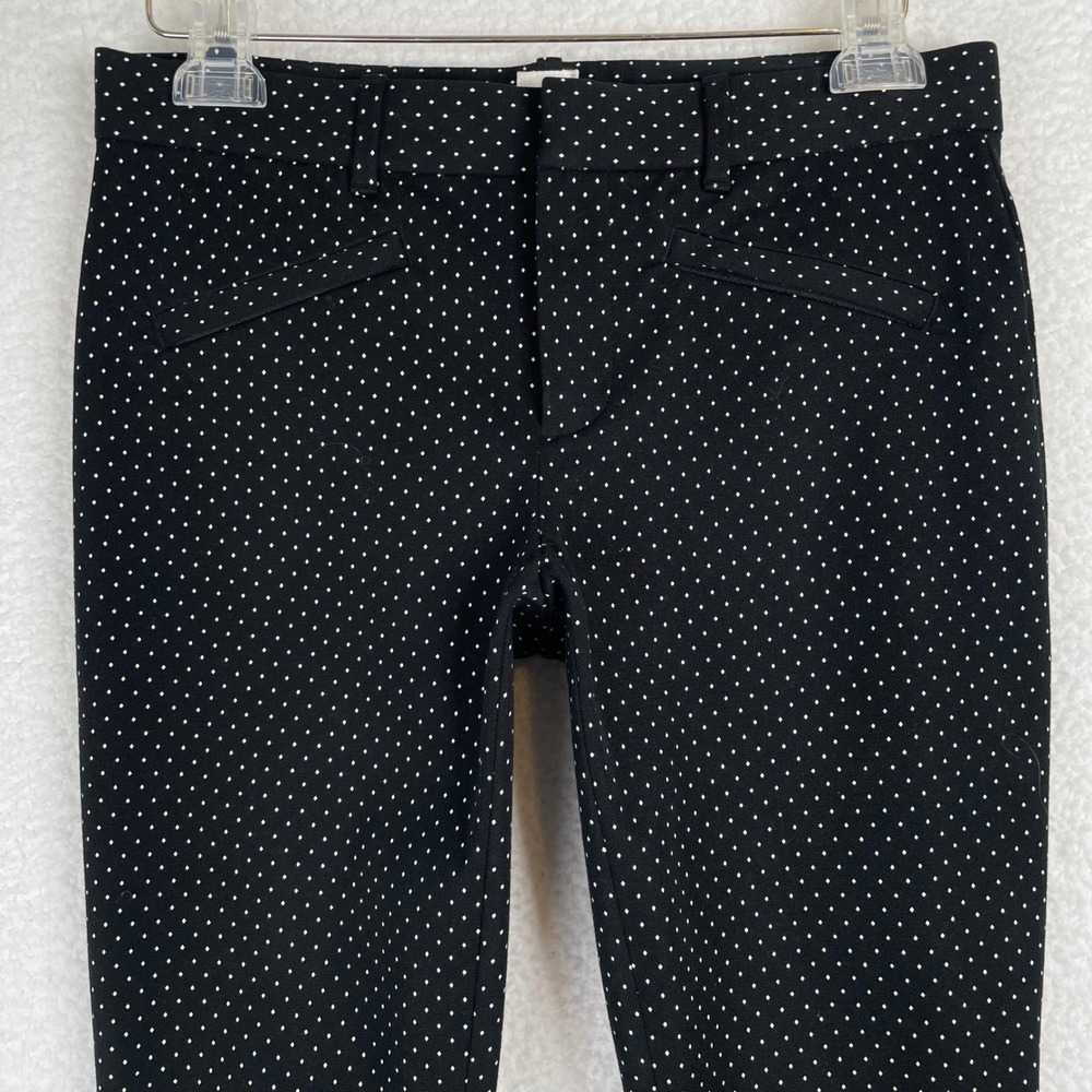 Gap Womens Black White Polka Dot Skinny Ankle Pants Size 4 Regular Mid Rise